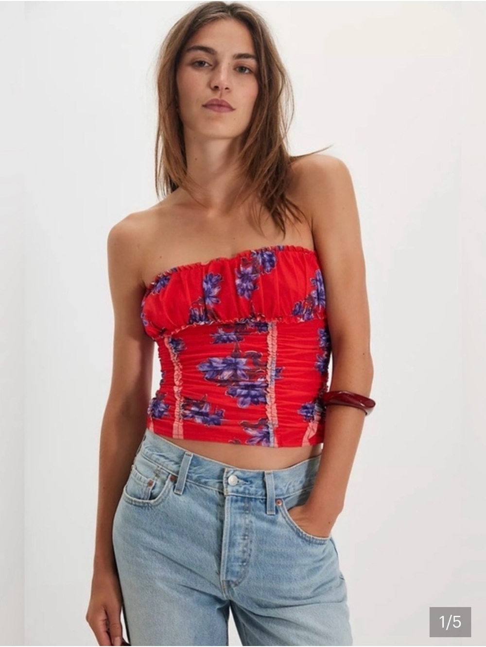 Free People Scottie Printed Tube Top Size L
